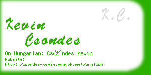 kevin csondes business card